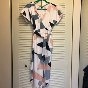 Geometric Print Dress Size L